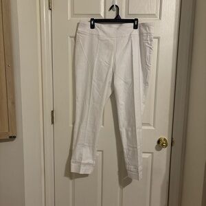 crown & ivy White Stretch Ankle Pants